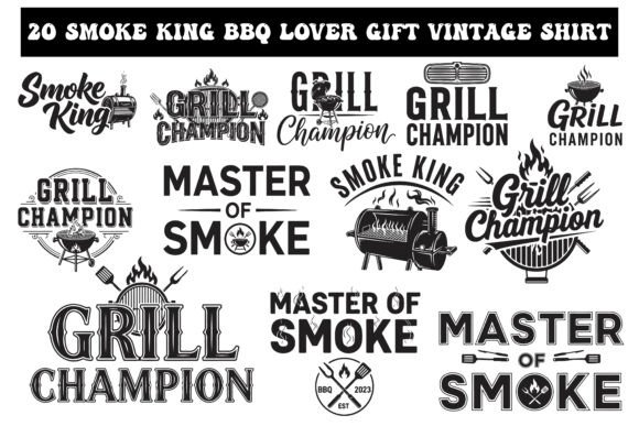 Smoke King BBQ SVG Bundle: Graphics & T-Shirt Designs